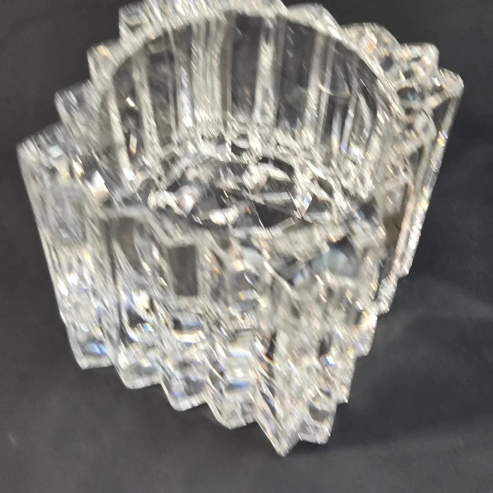 Mikasa Park Lane Crystal Votive Candle Holder Slovenia Square Clear Glass 2.5in